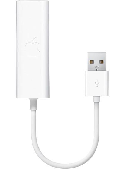 Переходник Apple USB Ethernet Adapter (MC704ZM/A) Переходник Apple USB Ethernet Adapter (MC704ZM/A)Адаптер поможет вам подключить ноутбук MacBook Air к сети Ethernet. Аксессуар подсоединяется к интерфейсу USB 2.0. Модель поддерживает 10/100BASE-T через гнездо RJ-45.<br>