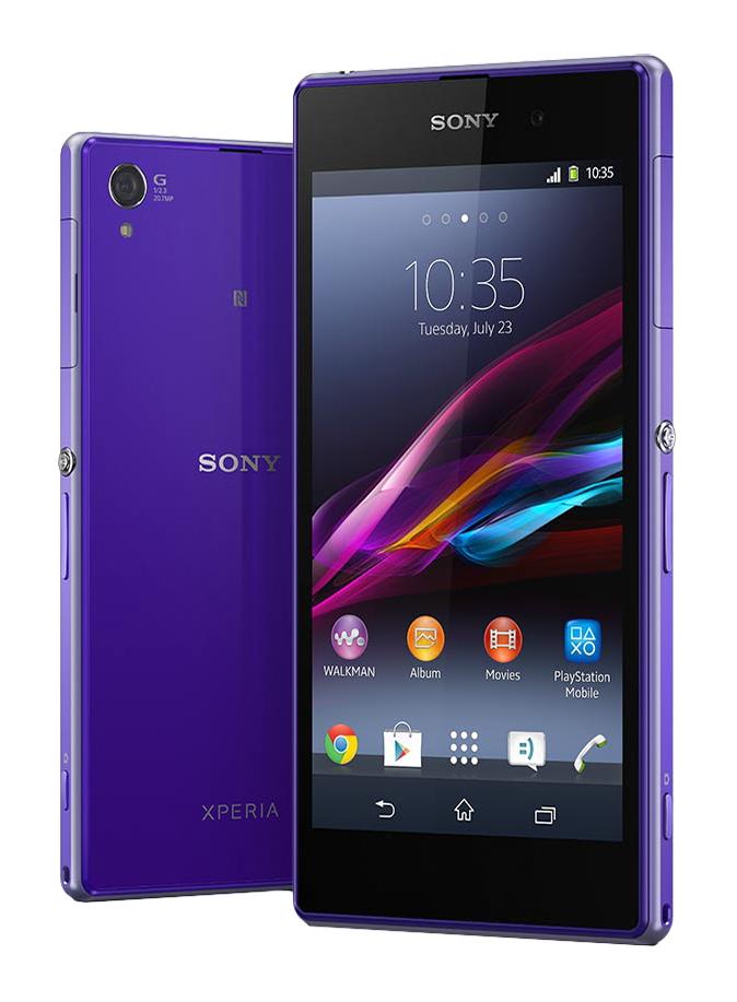 Sony Xperia Z1 C6903 Purple Sony Xperia Z1 C6903 PurpleКаркас из цельного куска алюминия с металлическими заглушками для разъёмов, зажатый большими панелями из закалённого стекла. Исключительно мощная камера, шикарный экран, сильнейший процессор и «верхний» видеочип. Хорошая защищённость от воды и от пыли. Ка...<br>