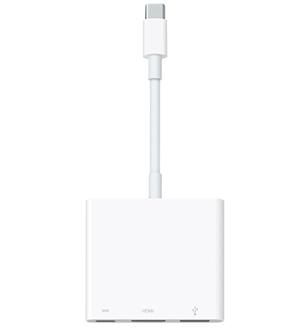 Адаптер Apple USB-C Digital AV Multiport Adapter Адаптер Apple USB-C Digital AV Multiport AdapterМульти-портовый цифровой адаптер для разъема USB-C позволяет одновременно подключать к ноутбуку MacBook периферию со типовым USB-портом, HDMI-монитор и зарядный кабель.<br>