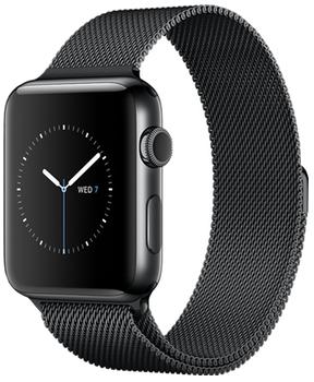 Apple Watch Series 2 42mm space black stainless steel case with space black milanese loop Apple Watch Series 2 42mm space black stainless steel case with space black milanese loopКомпания Apple резко усилила свой носимый компьютер. Модели второго поколения укомплектованы более мощным процессором. Экран стал ярче в 2 раза. Внедрен GPS-модуль. Появилась водонепроницаемость — теперь часы выдержат погружение на глубину до 50 метров (у...<br>
