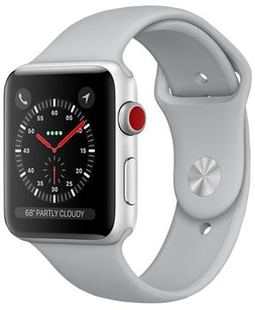 Apple Watch Series 3 42mm Silver Aluminum Case with Fog Sport Band Apple Watch Series 3 42mm Silver Aluminum Case with Fog Sport BandApple Watch Series 3 — прорыв компании Apple на рынке умных часов. Были усилены практически все основные характеристики гаджета. Система стала быстрее, автономность заметно выросла, появился голосовой контакт с Siri. Опыт использования резко улучшился. GP...<br>