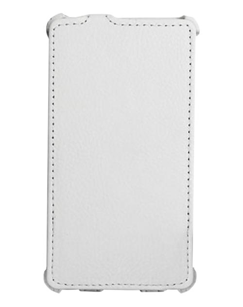 Чехол кожаный Ainy для Lenovo A516 белый
