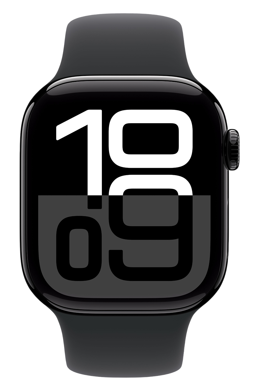 Apple Watch Series 10 GPS 46mm Aluminium Case with Jet Black/Black Sport Band S/M (MWWP3) фото 2