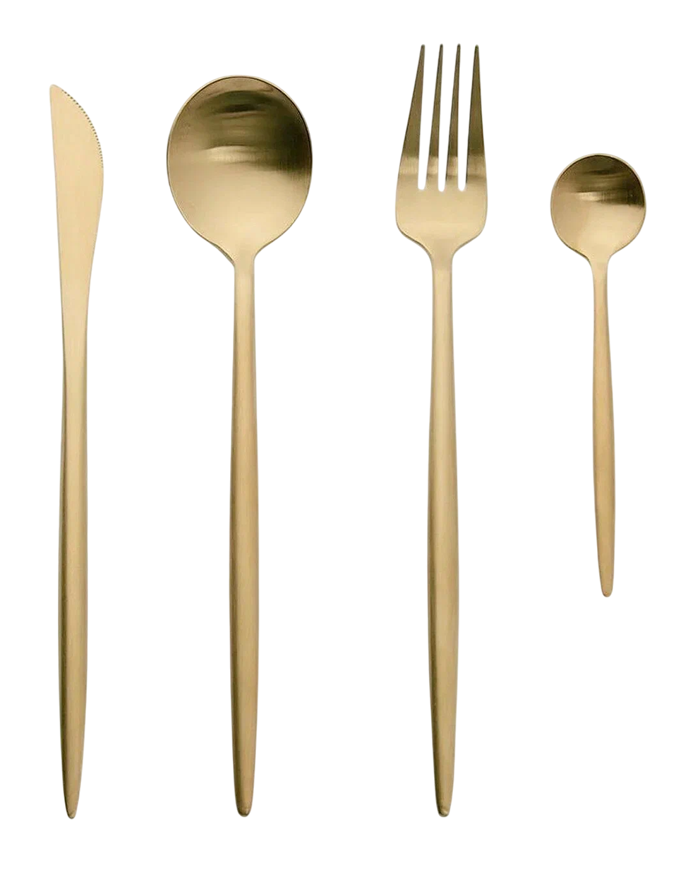 Набор столовых приборов Maison Maxx Stainless Steel Modern Flatware Set (4 предмета) золото