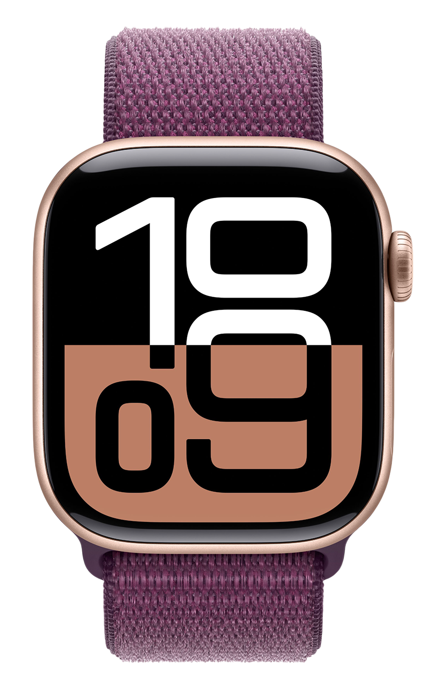 Apple Watch Series 10 GPS 42mm Aluminium Case with Rose Gold/Plum Sport Loop (MWWK3) фото 2