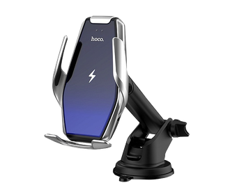 Универсальный автомобильный держатель Hoco S14 Surpass Automatic Wireless Silver