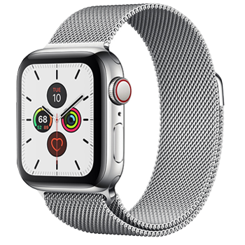 Apple Watch Series 5 GPS+ Cellular 40mm Stainless Steel Case with Stainless Steel Milanese Loop MWX5