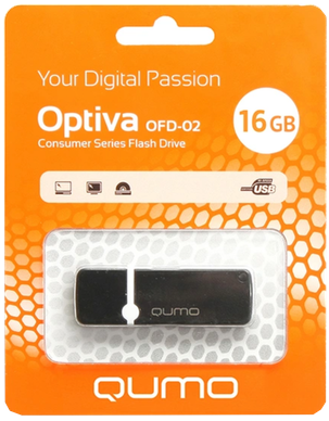 USB-накопитель Qumo Optiva 02 USB 2.0 16GB Black фото 1