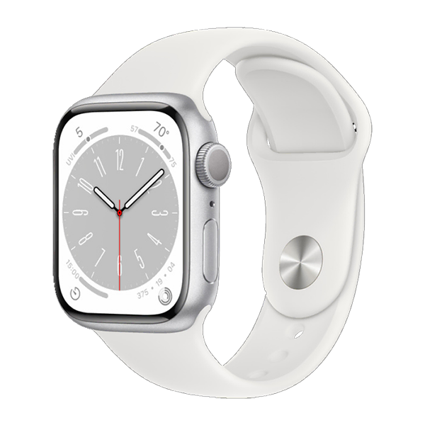 Apple Watch Series 8 GPS 45mm Aluminium Case with Silver/White Sport Band M/L (MP6Q3) фото 1