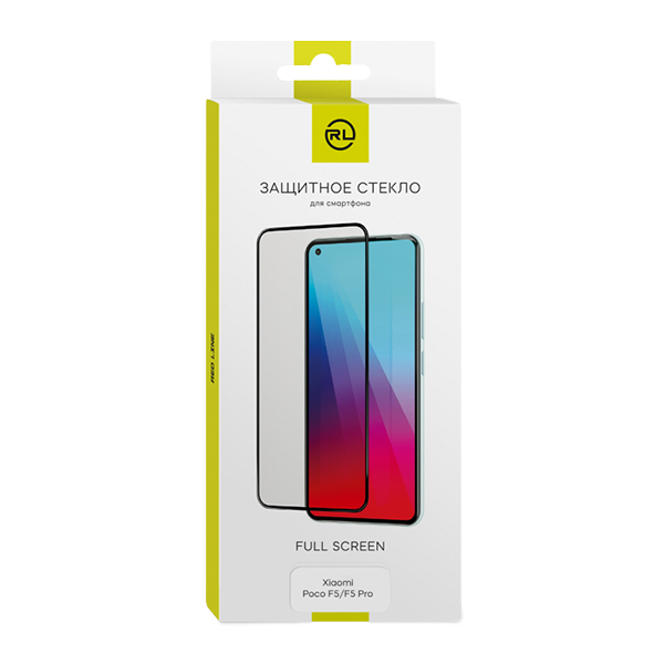 Стекло защитное для Xiaomi Poco F5 Pro Full Screen tempered glass FULL GLUE (на подложке) черный