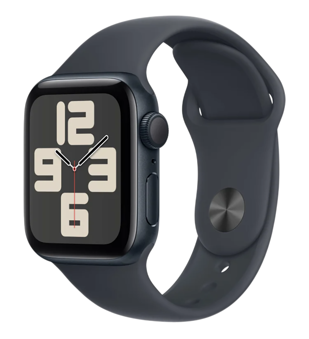 Apple Watch SE (2024) GPS 44mm Aluminum Case with Midnight/Midnight Sport Band M/L (MXEK3)