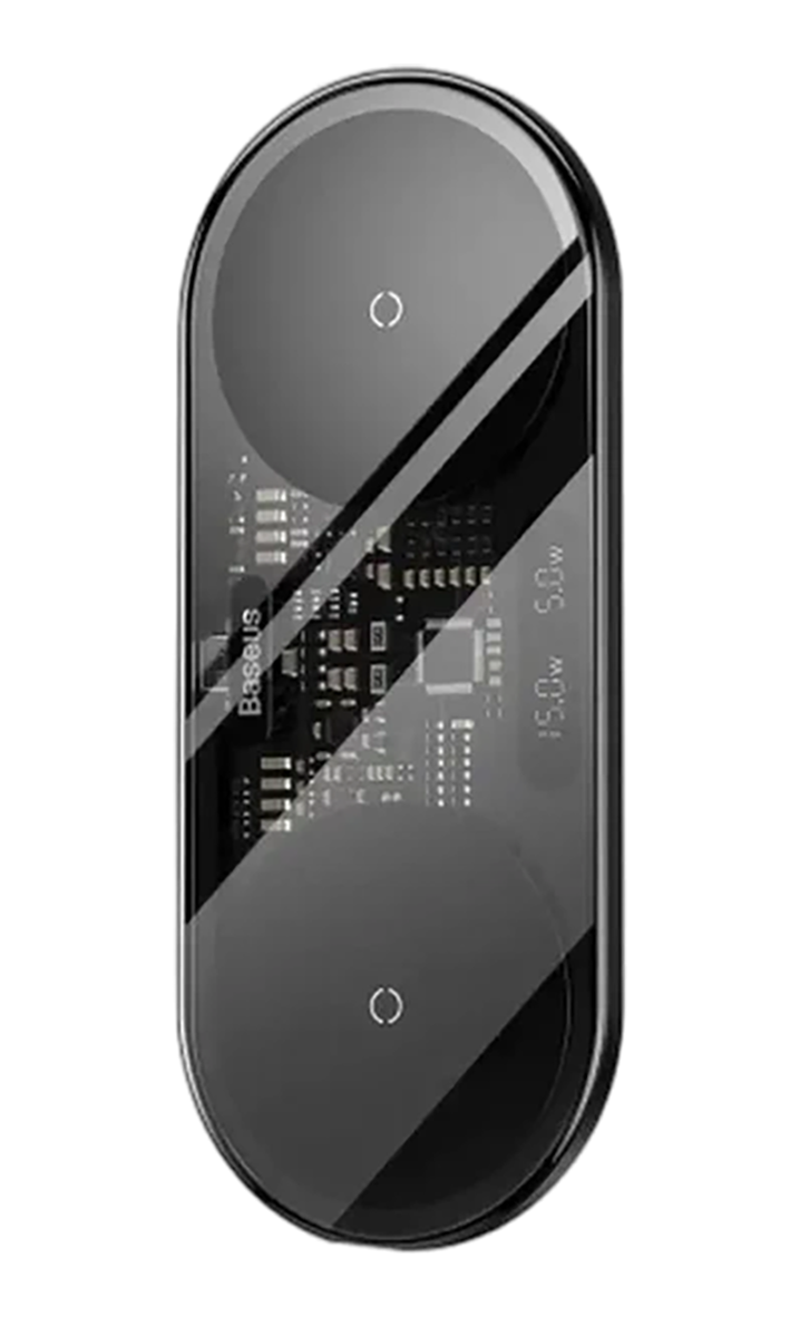 Беспроводное зарядное устройство Baseus Digital LED Display 2in1 Wireless  20W (WXSX010101) Black