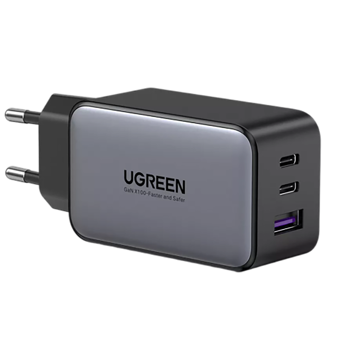 Сетевое зарядное устройство Ugreen CD244, 1USB-A+2USB-C, 65W GAN Black