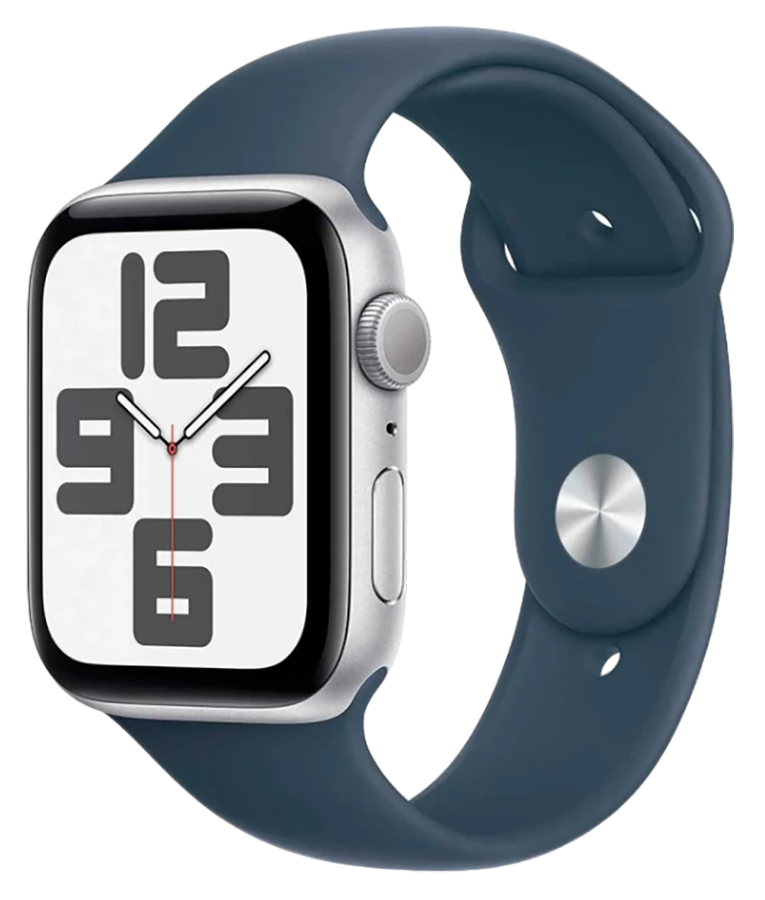 Apple Watch SE 2 GPS 40mm Silver Aluminum Case with Storm Blue Sport Band M/L (MRE23) фото 1