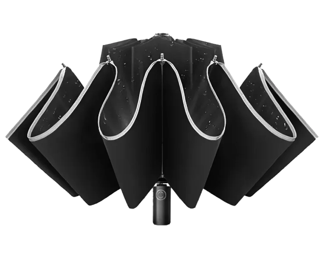 Зонт Xiaomi KongGu Reverse Ten Bone Automatic Lighting Umbrella с фонариком (черный)