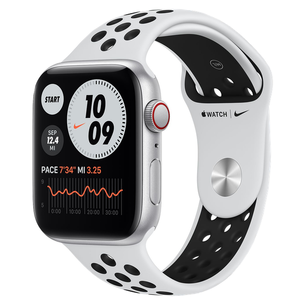 Apple Watch SE GPS + Cellular 40mm Silver Aluminum Case with Pure Platinum/Black Nike Sport Band