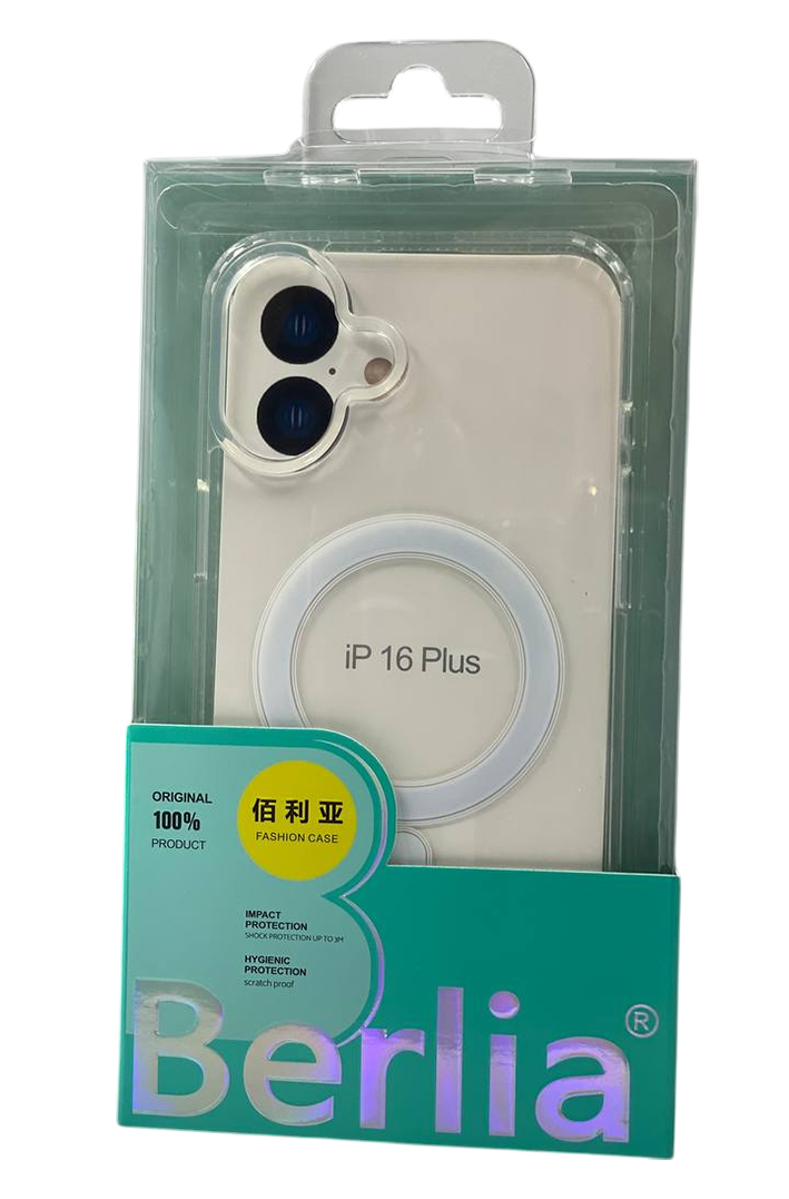 Чехол для iPhone 16 Plus Berlia прозрачный с MagSafe — купить у 1CLICK RU