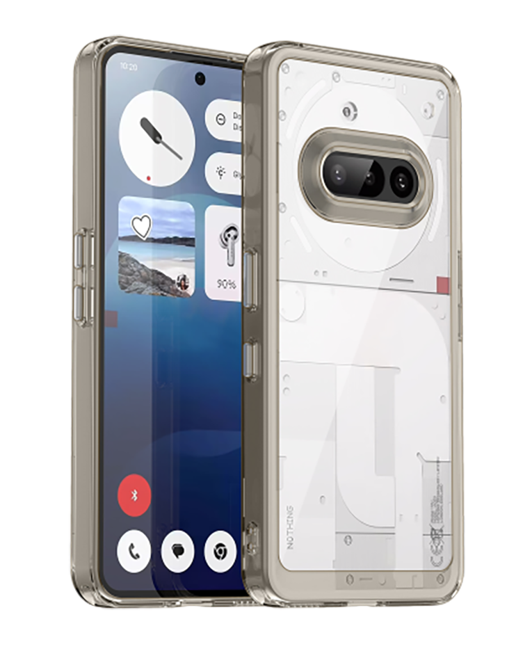 Чехол для Nothing Phone (3a) Caseport, двухкомпонентный прозрачный с боковыми рамками, серый