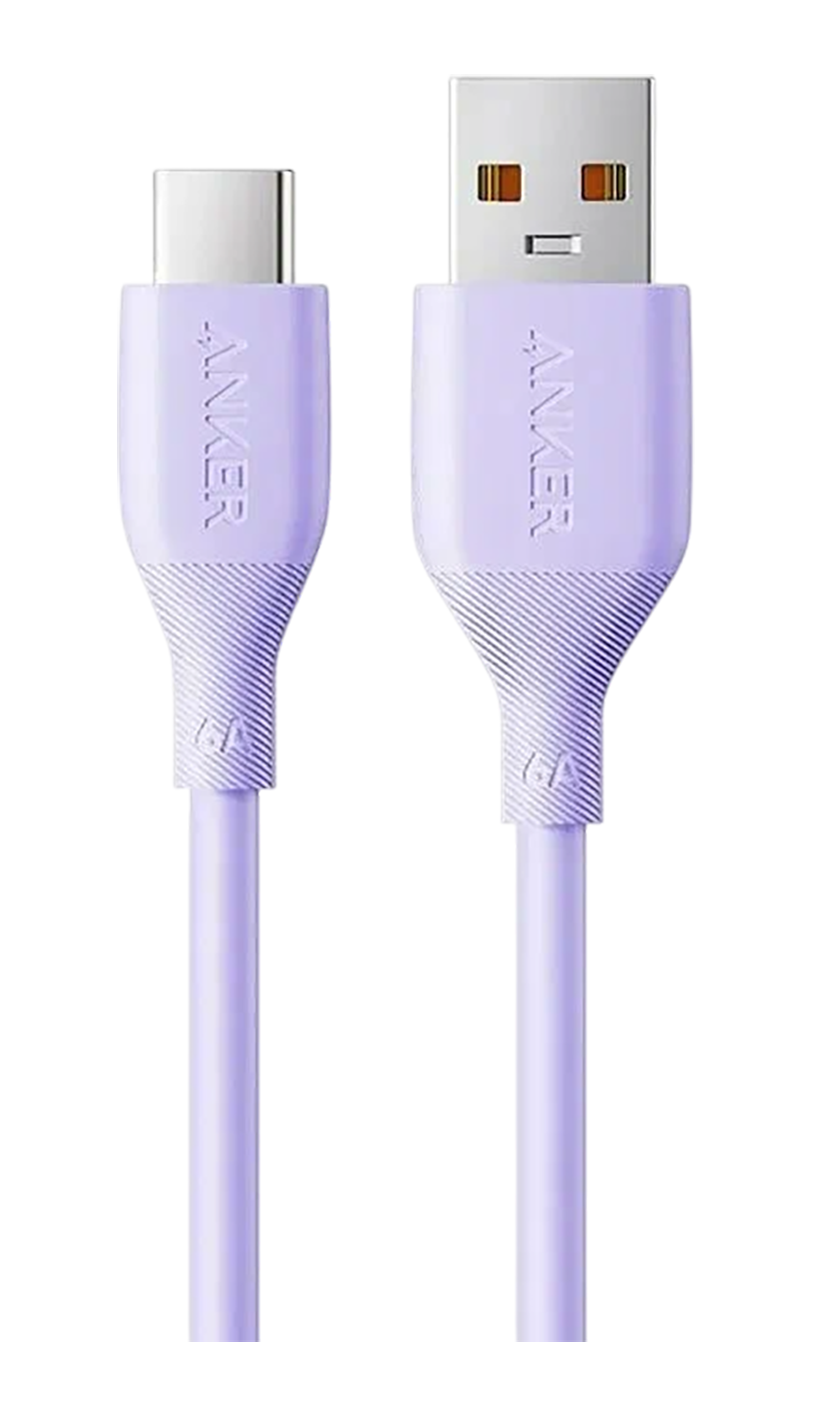 Кабель Anker USB-A  to USB-C 1m 6A TPE (A8001), фиолетовый