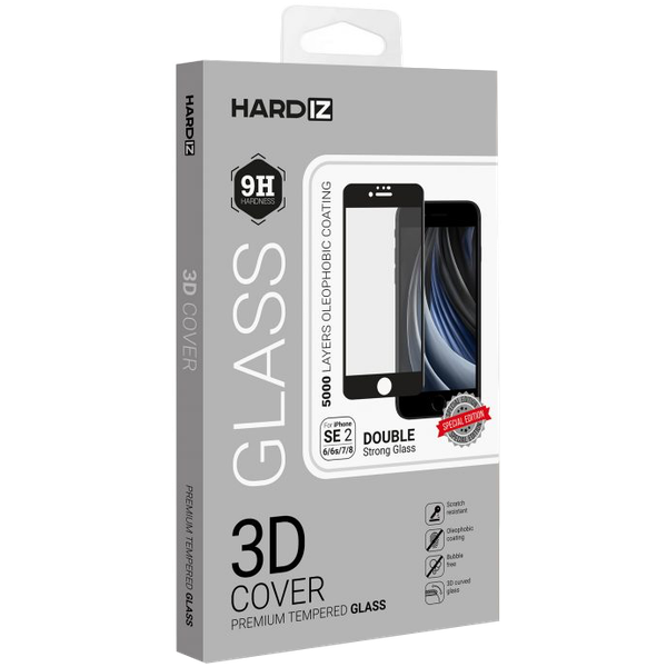 Стекло для Apple iPhone SE(2020/2022)/iPhone 8 Hardiz Premium Full Screen Cover (3D) черное и белое