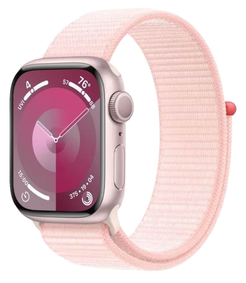 Apple Watch Series 9 GPS 41mm Aluminium Case with Pink/Light Pink Sport Loop (MR953) фото 1