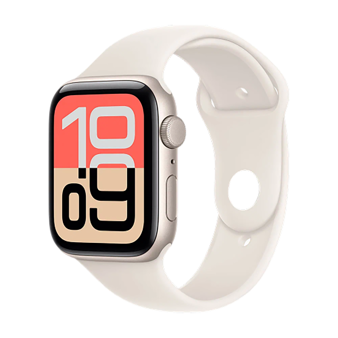 Apple Watch SE 3 (2025) GPS 44mm Aluminum Case with Starlight/Starlight Sport Band M/L (MEHJ4)