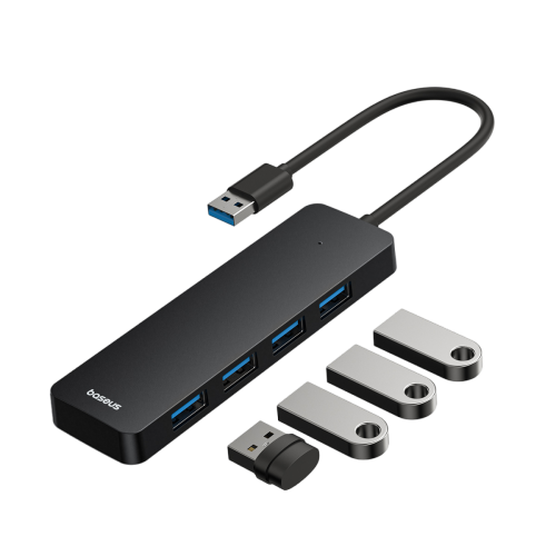 Хаб Baseus Flite Series 4-Port HUB Docking Station (USB-A to USB3.0x4) B00052800812-03, Space gray