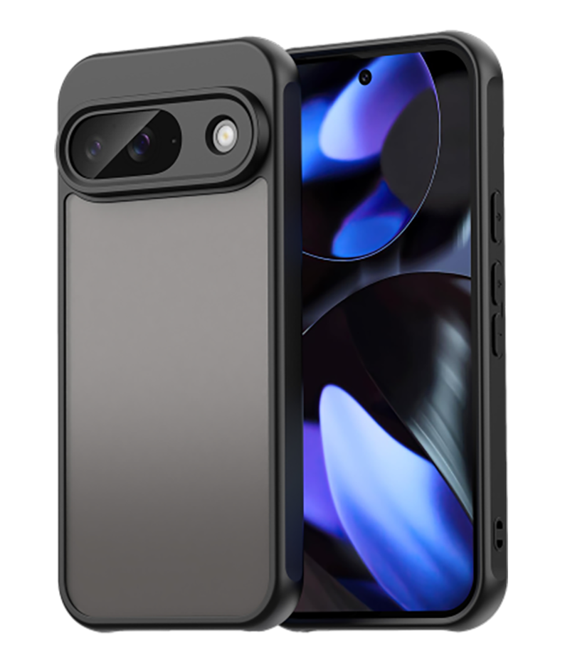Чехол для Google Pixel 9 Caseport задняя крышка тонированная прозрачная с рамками, черный