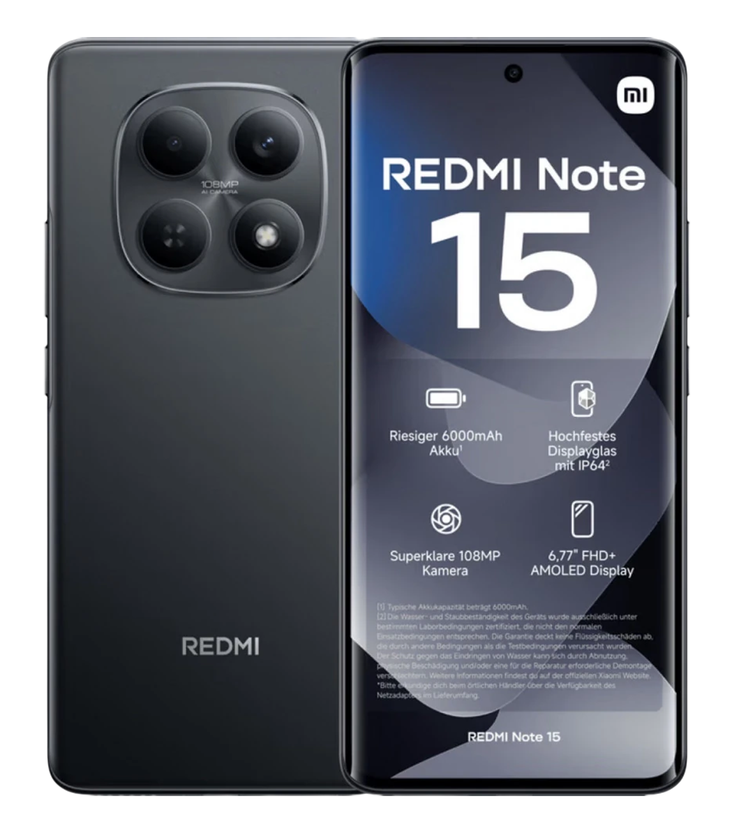 Xiaomi Redmi Note 15 4G 8/256Gb Black (Черный) (Global) Dual nano Sim — купить у 1CLICK RU
