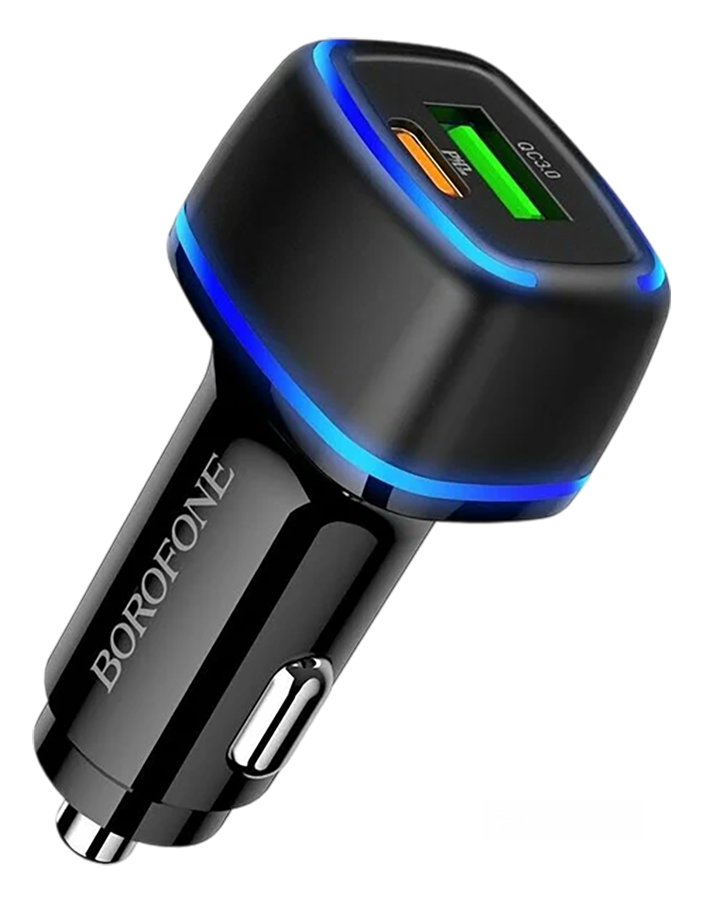 АЗУ BOROFONE BZ14A Mercury 1xUSB QC3.0, USB-C PD 20W, 3A, LED (черный)