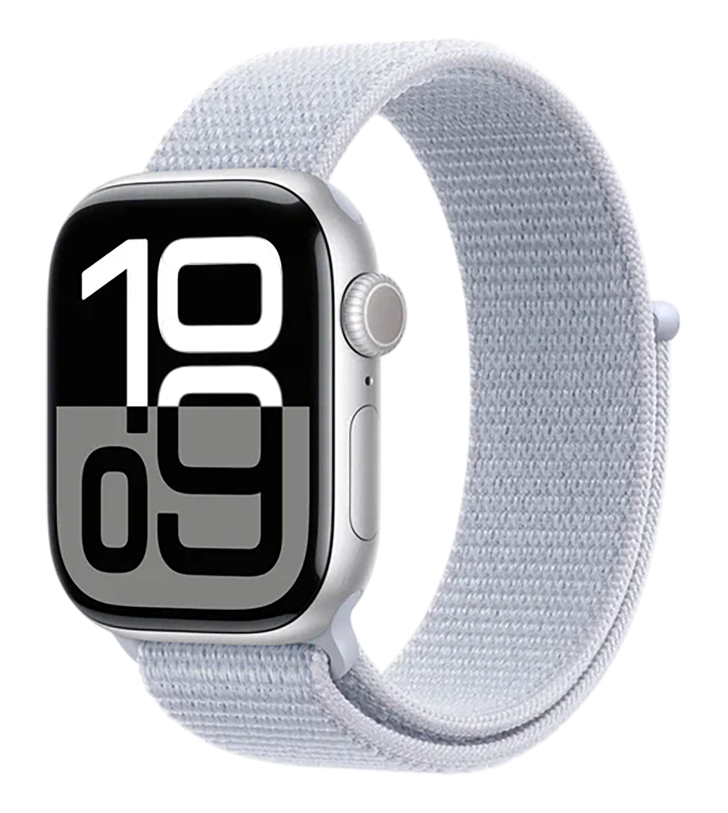 Apple Watch Series 10 GPS 42mm Aluminium Case with Silver/Blue Cloud Sport Loop (MWWD3) фото 1