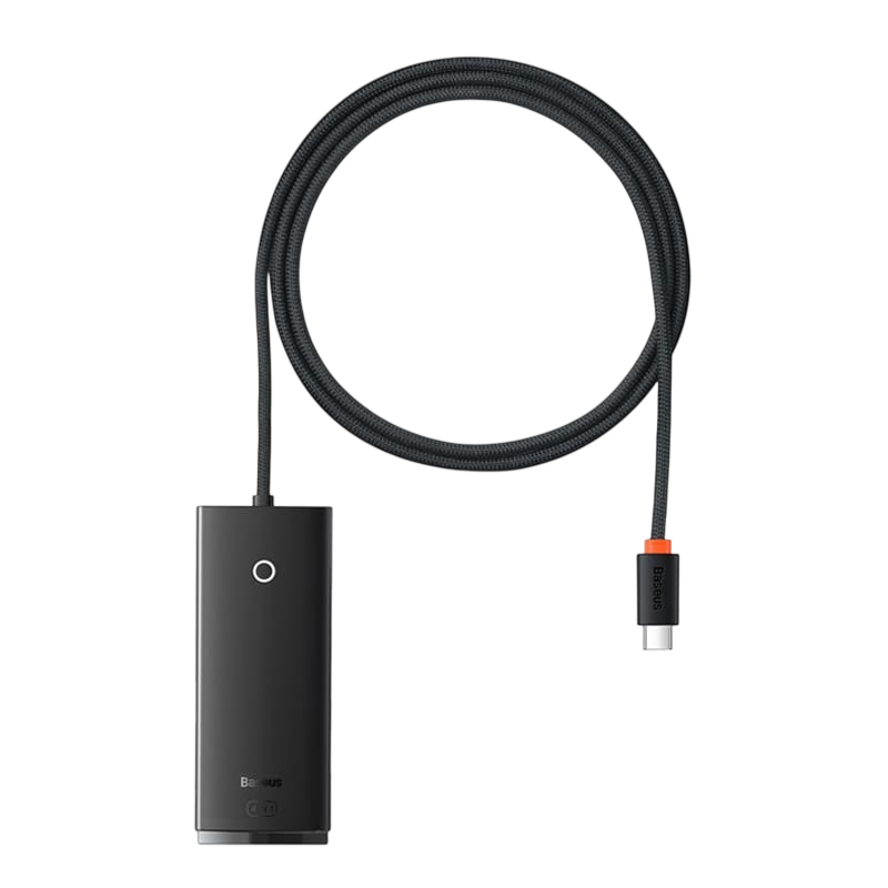 Хаб Baseus Lite Series 4-Port Type-C HUB Adapter (Type-C to USB 3.0x4 ) 1м. (WKQX030401) Black