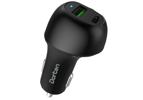 АЗУ Dorten Dual USB 36W Quick Charge 3.0 + PD 3.0 Black