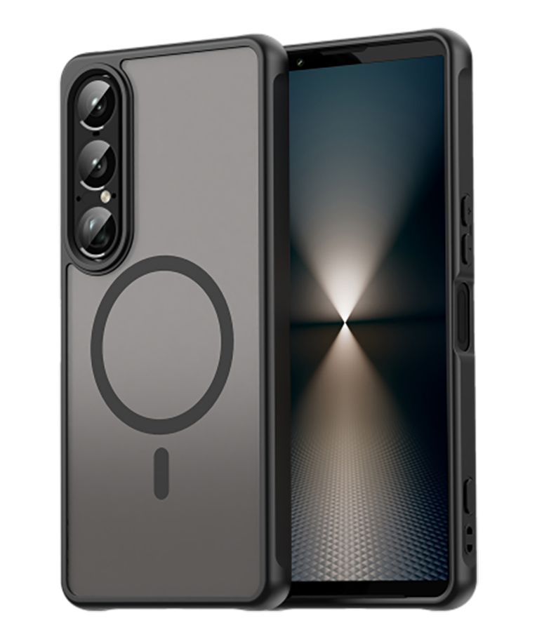 Чехол для Sony Xperia 1 VII Caseport, MagSafe, тонированная прозрачная крышка, Black
