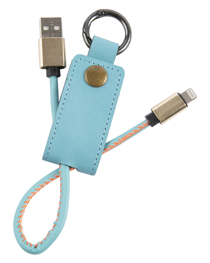 Кабель-брелок MB Mobility USB – Lightning, 25 см, голубой