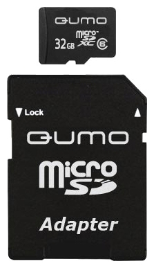 

MicroSDHC 32GB QUMO Сlass 10 с адаптером SD 32 Gb