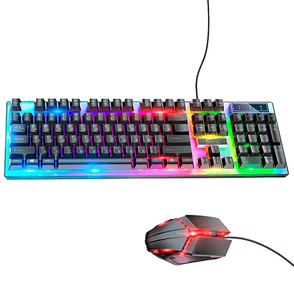 Комплект клавиатура + мышь проводная Hoco GM18 Luminous Black