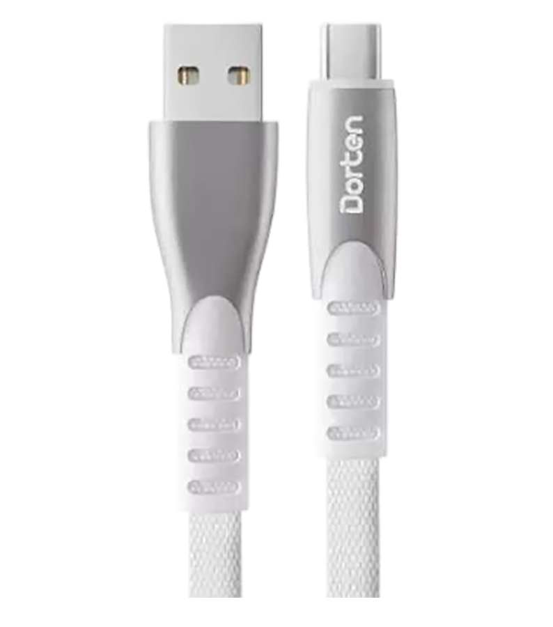 Кабель Dorten USB to USB-C Flat Series 1 m ,белый фото 1