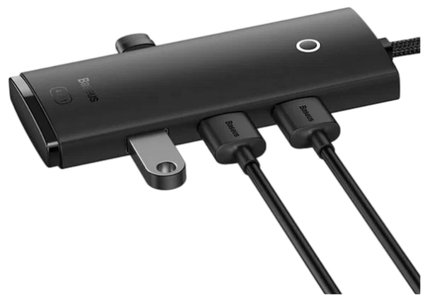 Хаб Baseus Lite Series 4-Port HUB Adapter (USB-C - USB 3.0 х 4) 25cm, Black (WKQX030301)