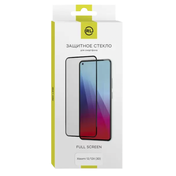Стекло защитное для Xiaomi 12/12X Full Screen Red Line черное
