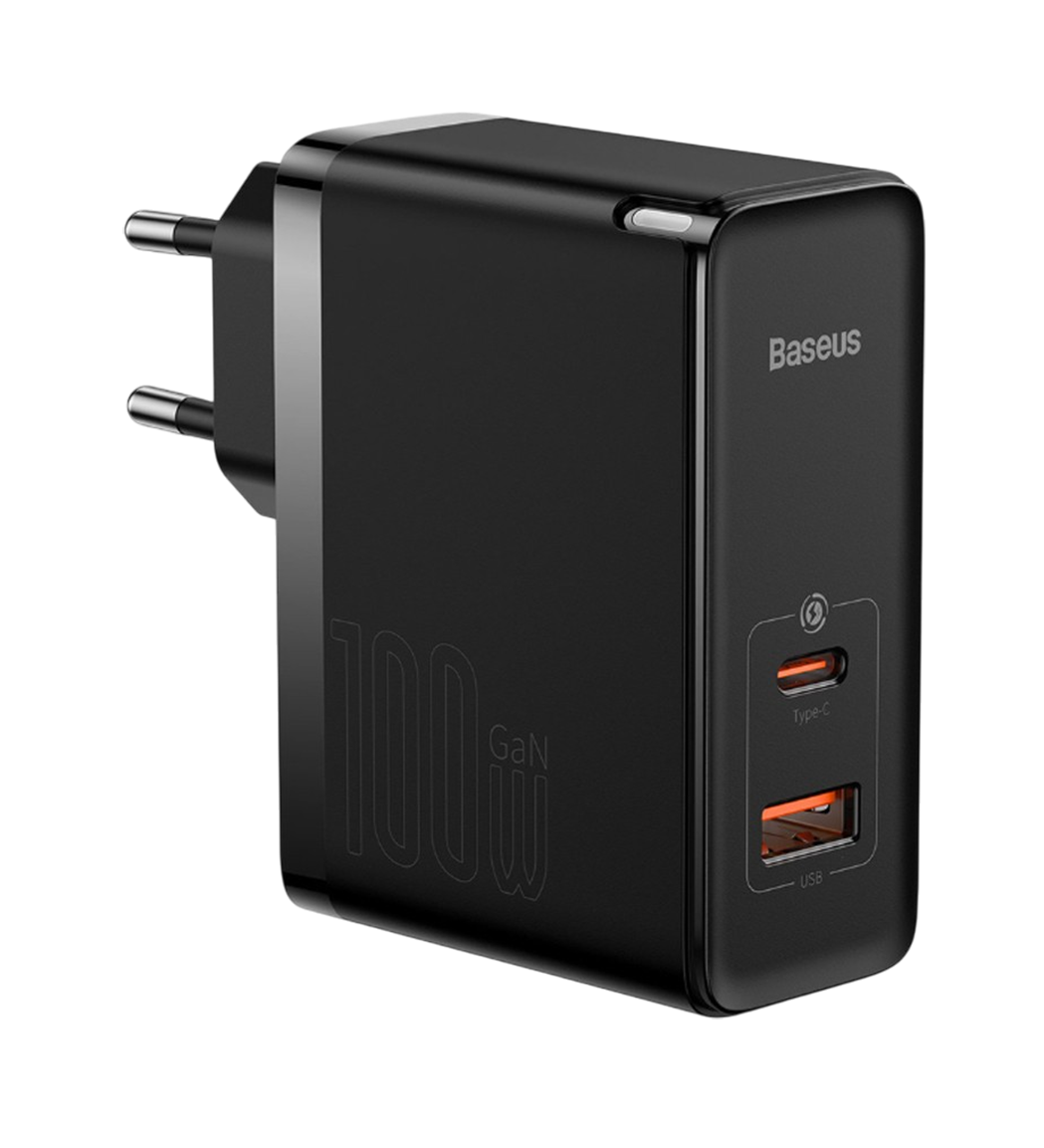 СЗУ Baseus GaN5 Pro (CCGAN100E5), 5000mA, 100Вт, QC3.0, PD3.0 + кабель Type-C 1.0м 100W черный