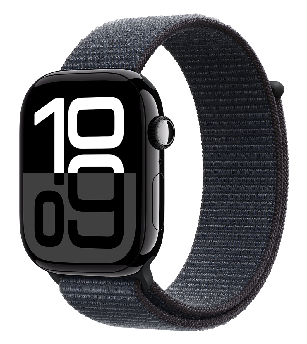 Apple Watch Series 10 GPS 46mm Aluminium Case with Jet Black/Ink Sport Loop (MWWR3) фото 1