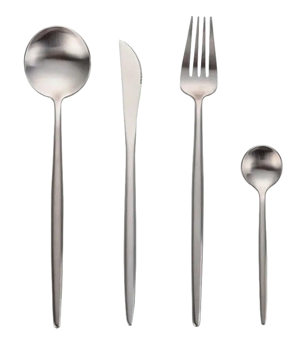 Набор столовых приборов Maison Maxx Stainless Steel Modern Flatware Set (4 предмета) серебро