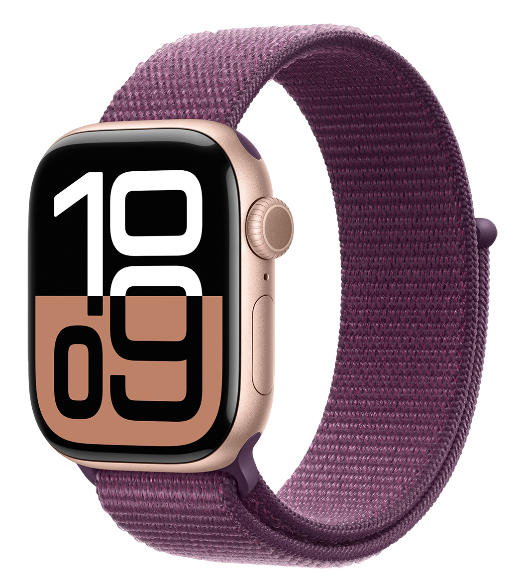 Apple Watch Series 10 GPS 42mm Aluminium Case with Rose Gold/Plum Sport Loop (MWWK3) фото 1