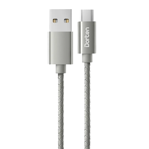 Кабель Dorten to Type-C Leather Series 1m Grey