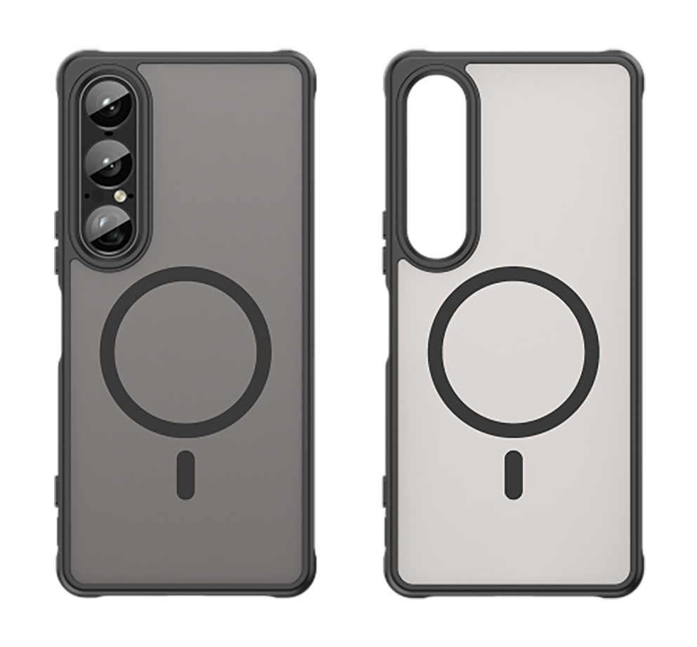 Чехол для Sony Xperia 1 VII Caseport, MagSafe, тонированная прозрачная крышка, Black