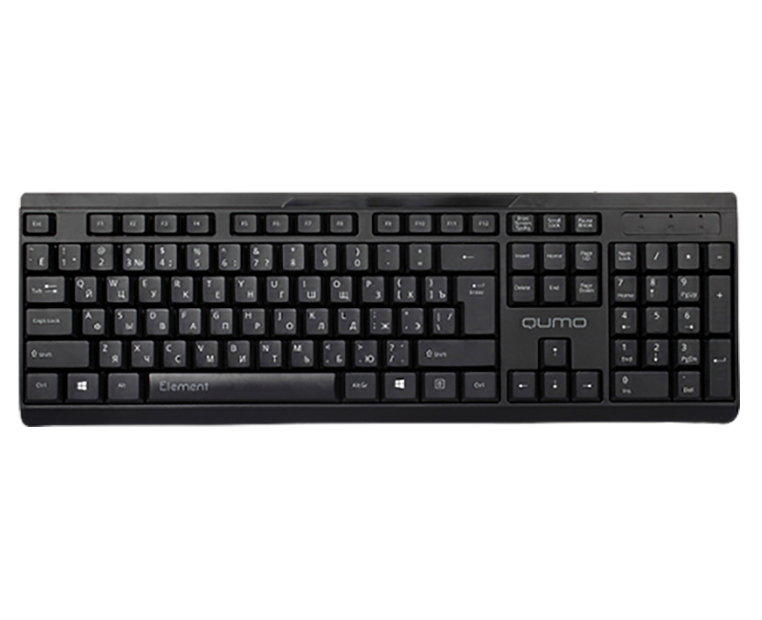 Клавиатура Qumo office Element К65, проводная, 104 клавиши Black