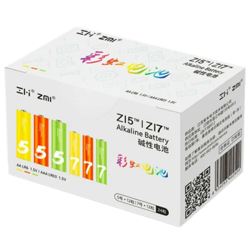 Батарейки Xiaomi CUKTECH B10 ZI5 тип AA 12 шт. + ZI7 тип AAA 12 шт. LR24 (цветные)