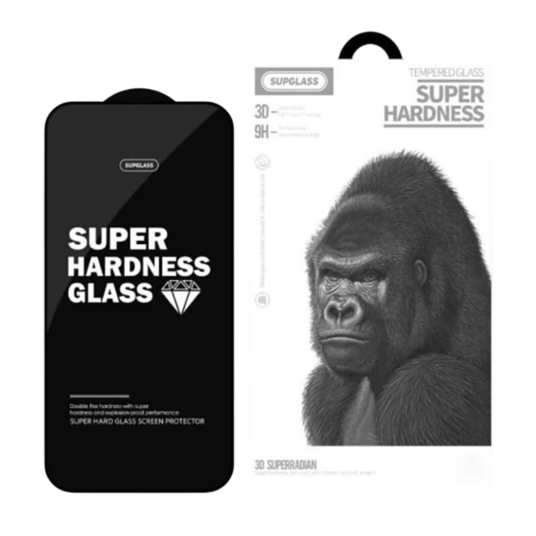 Стекло защитное для Apple iPhone 16 Pro SupGlass XC-11, 3D Super Radian черное