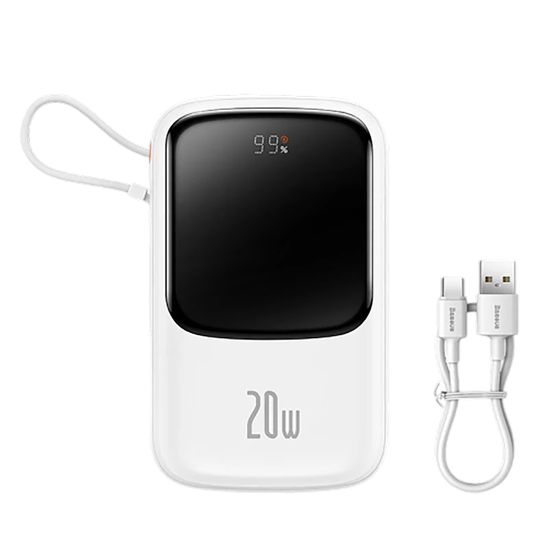 Внешний аккумулятор Baseus Qpow PRO, 10000mAh, 3A, 20 Вт встроенный Lightning + кабель Type-C